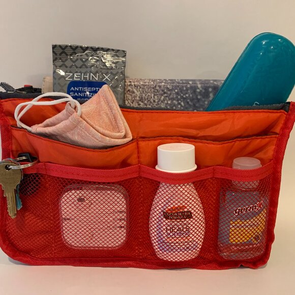 Handbag Organizer/ Purse Insert /Cosmetic Tote/ Divider - Red - NWT - Picture 6 of 10